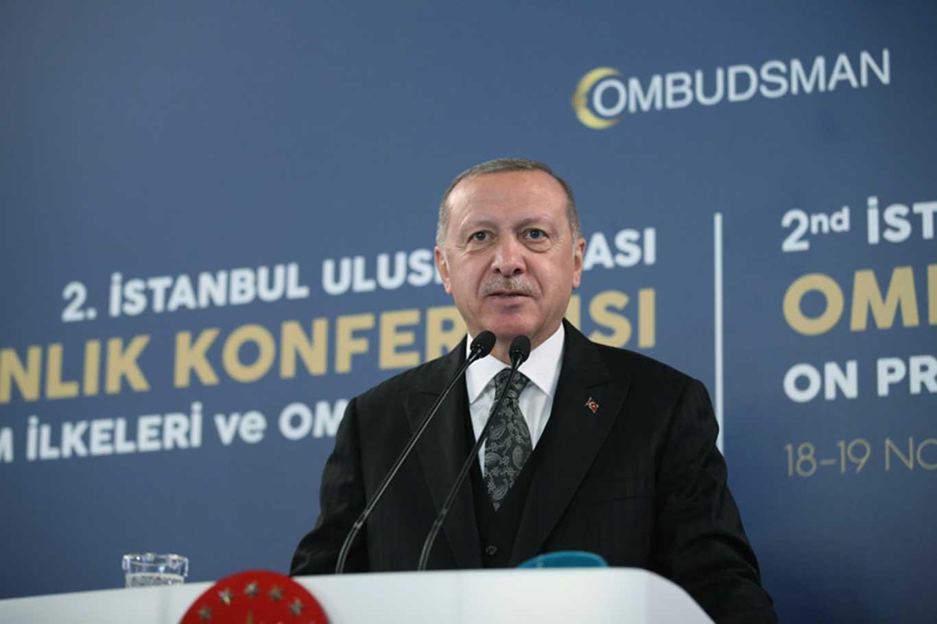  Erdoğan makes a speech at International Ombudsman Conference